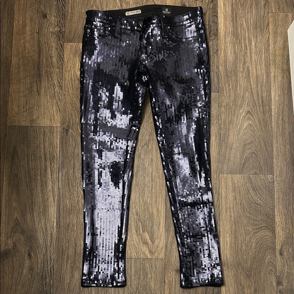 AG | Sequin Black / Blue Pants